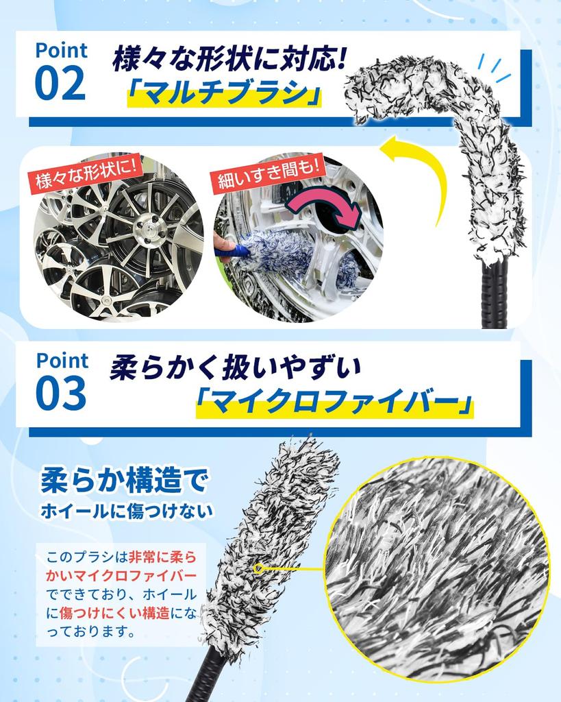 SOMOTO Wheel Car Wash for Wheels Degree Be Deeply Car Wash Wheel Cleaning Water Quick No Suitable for and Car Body and Japanese Instruction Manual