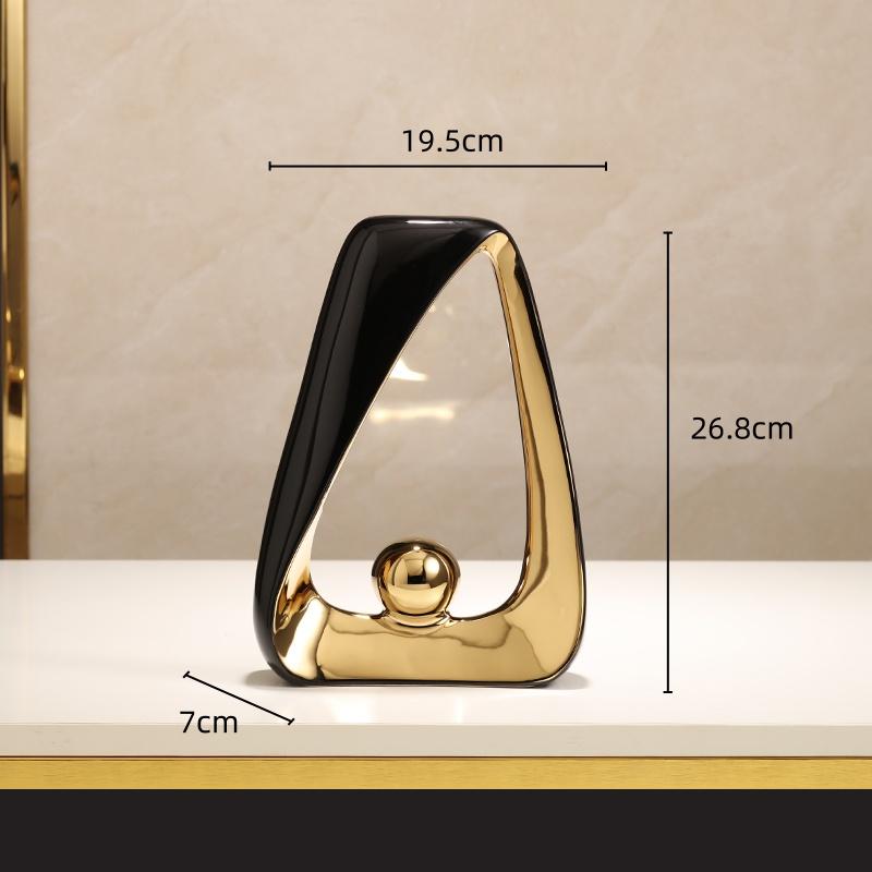 Керамические Поделки Геометрические Треугольники Золотой Шар Скелет Скульптура Абстрактные Украшения Декоративные Фигурки Украшение Дома