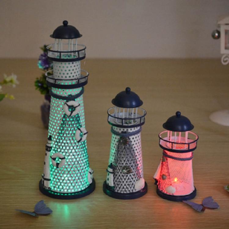 Lighthouse Metal Table Lamp Night Light Outdoor Décor Lawn and Garden Decor