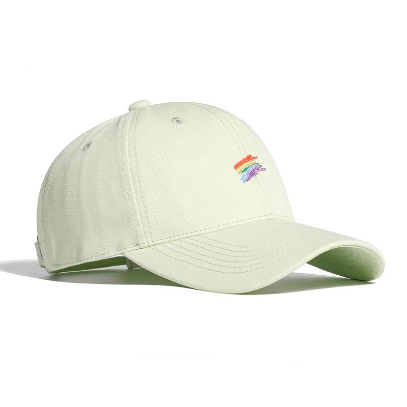 Yellow Baseball Cap Women's Color Lines Fashion Soft Top Bent Hat Green Couple Street Fashion Cap
