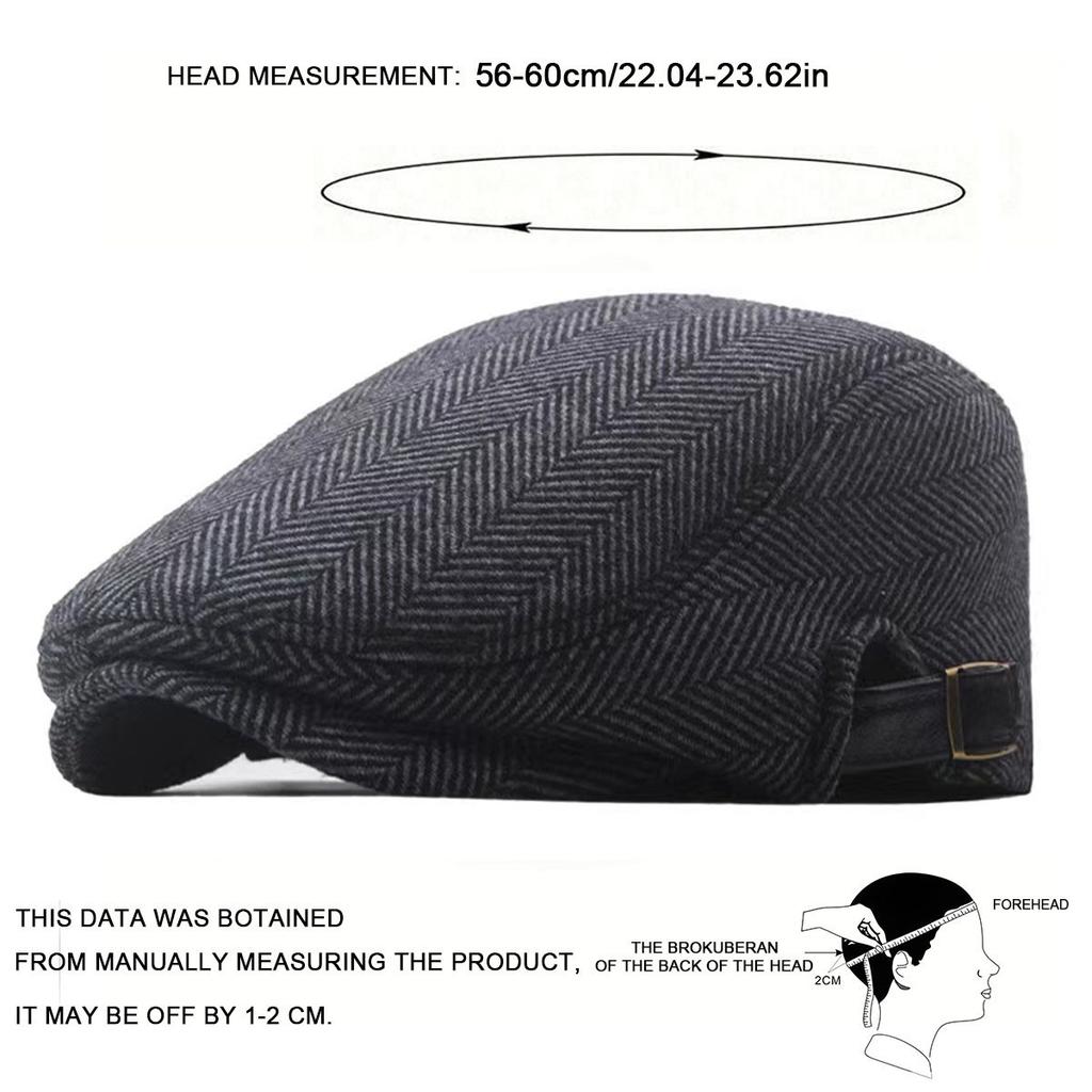 Men Vintage Herringbone Newsboy Caps British Painters Hats Spring and Autumn Adjustable Flat Cap Hip Hop Berets Peaked Cap