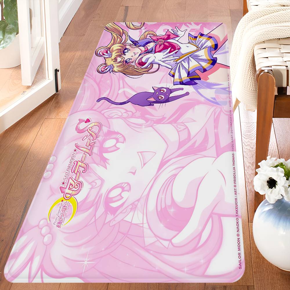 Anime R-Role S-Sailor M-Moon Kitchen Mat Kids Room Bedroom Decoration Balcony Anti-Slip Doormat Living Room Alfombra
