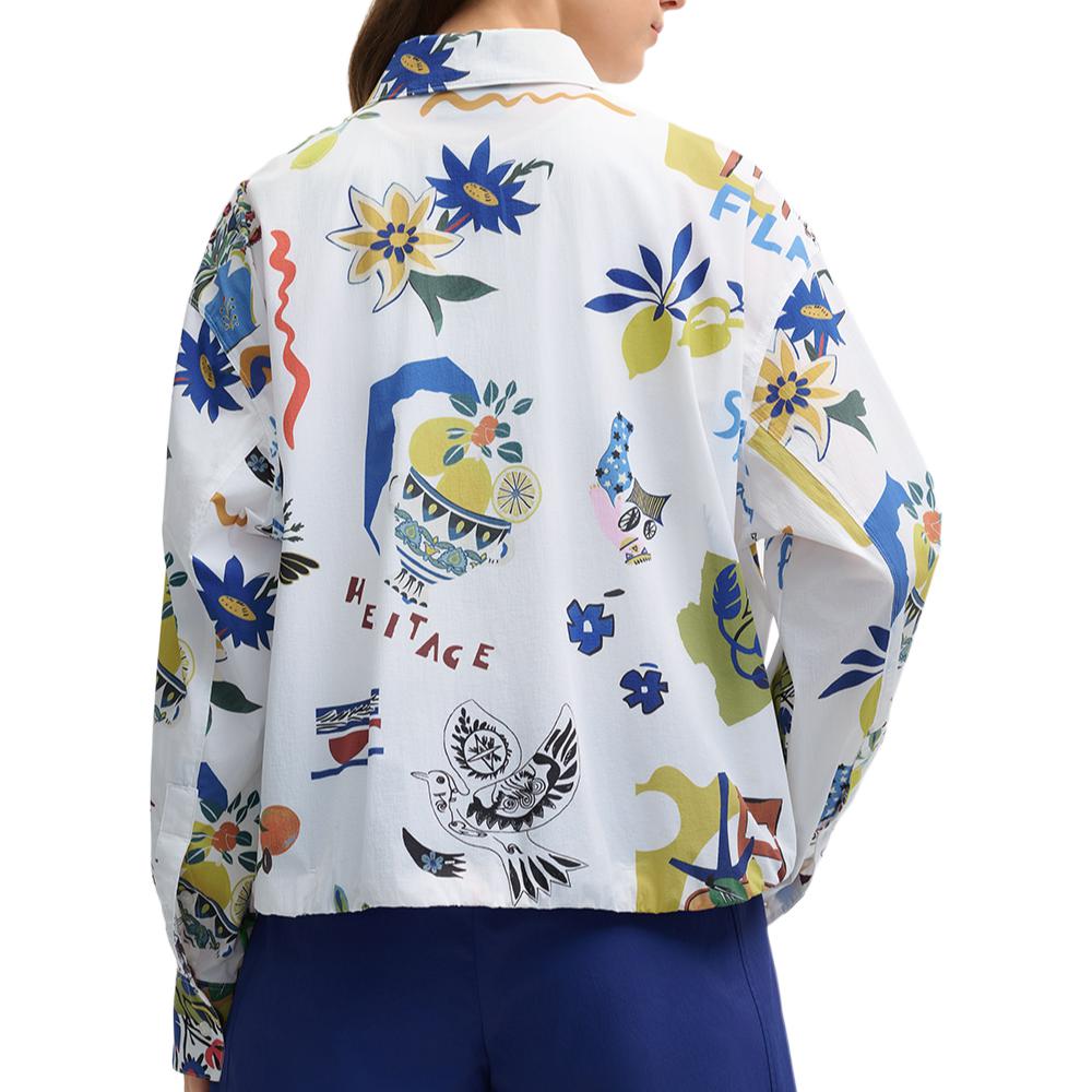 FILA Heritage Casual Long Sleeve Polo Shirt Women tops F11W528702FZA