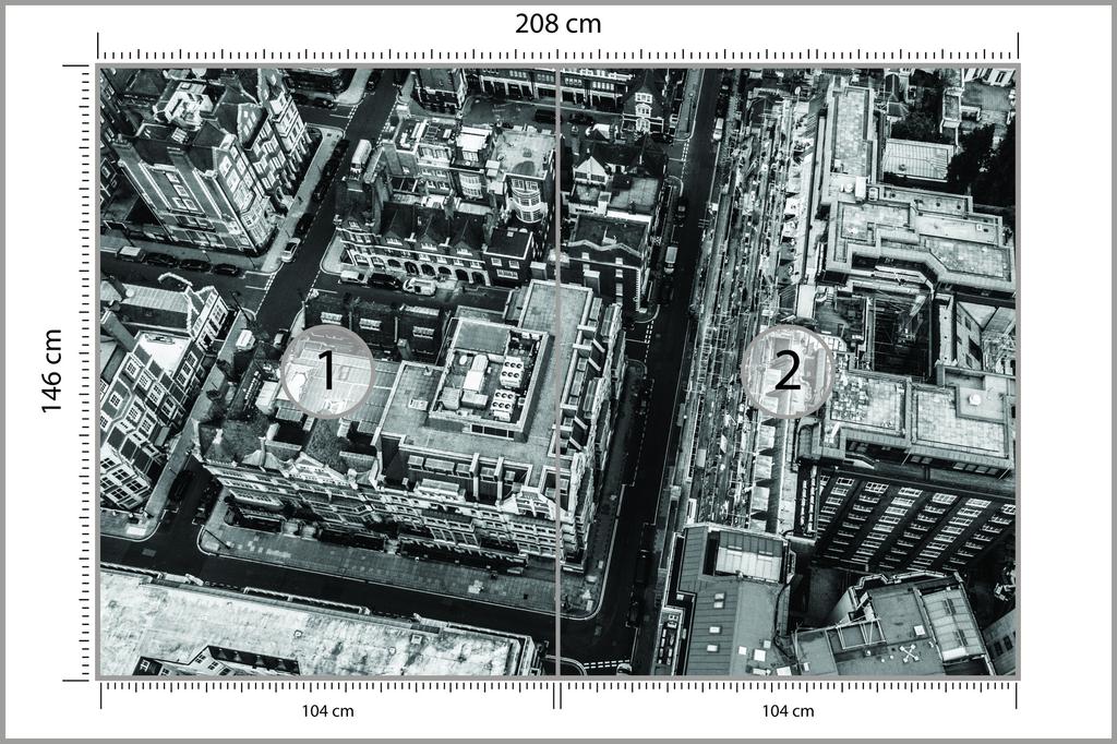 Fototapeta London černobílá omyvatelná flísová 208x146