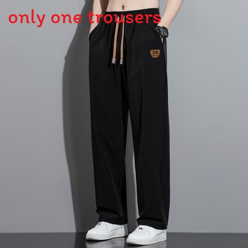 Pantaloni Estivi da Uomo Gamba Dritta in Seta di Ghiaccio con Tessuto Quickdry per Abbigliamento Casual
