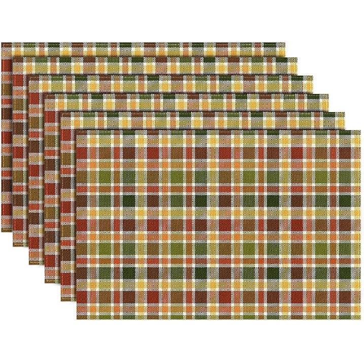Red Love Valentine's Day Placemats Set of 6, Love Heart Seasonal Farmhouse 12 x 18 Inch Anniversary Wedding Holiday Table Mats for Dining Table Party