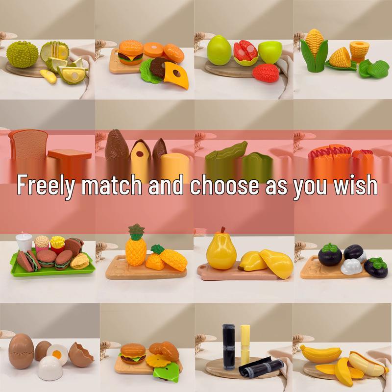 Kids' Pretend Play Fruit & Vegetable Cutting Set with Peelable Storage