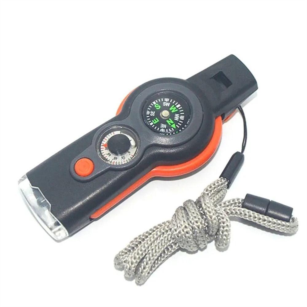 LED Light Emergency Whistle Compass 7 in 1 Whistle Lightweight Survival Whistle  Outdoor Tools