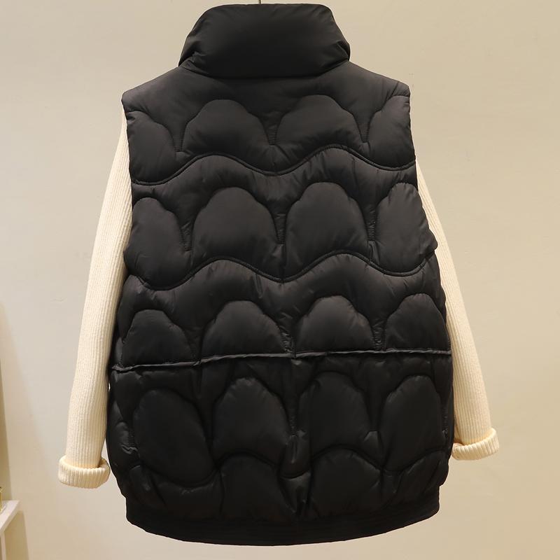 Fashion Winter Women's Warm Vest Outerwears Elegant Thick Sleeveless Parka Woman Short Coats