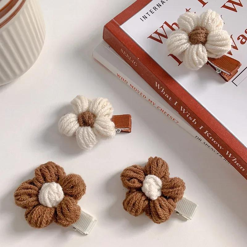 2Pcs Cute Cotton Rope Braided Hairpin Girls Flower Hair Clip New Sweet Hairpin Fashion Trend Barrettes Kids Hair Accessories