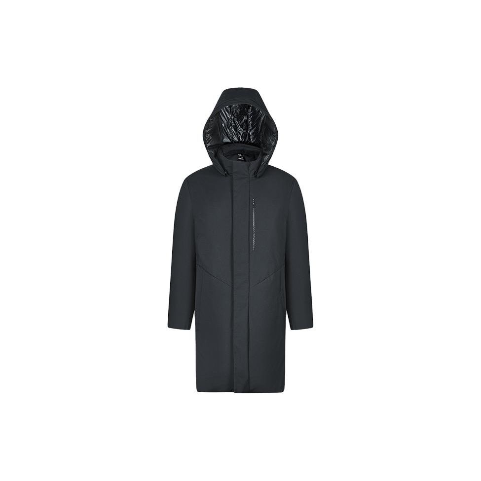 

Fila Серия Гольф Однотонная Элитная Пуховая Куртка Миди с Капюшоном Мужская Верхняя Одежда Глубокий Черный A11M345903FBK XL