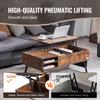 Lift Top Coffee Table 39.4 In Rectangle Coffee Table for Living Room Brown