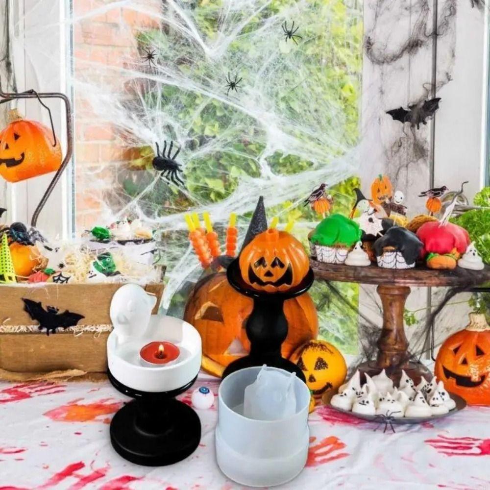 Creative Ghost Candlesticks Silicone Mold DIY Halloween Spooky Mold for Beginners