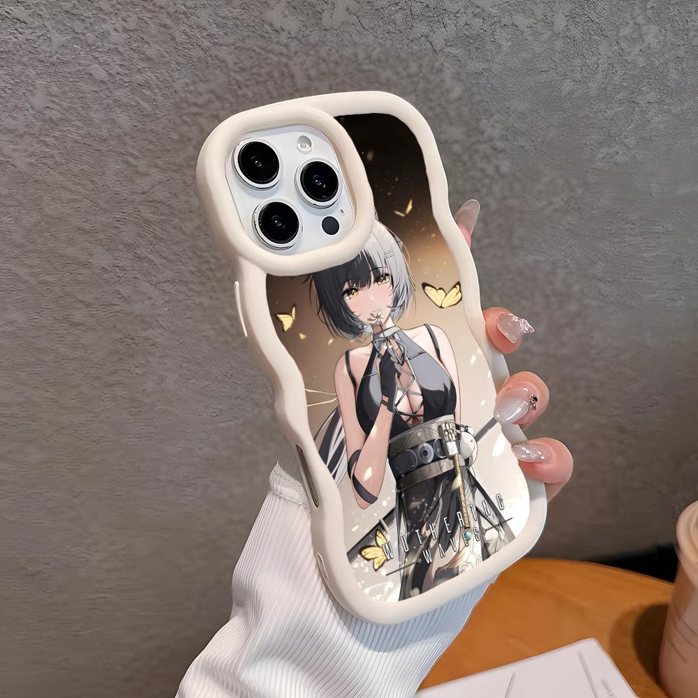 

Wuthering Waves Rover Mobile Phone Case for iPhone 17 16 15 14 13 12 11 Air Pro Max Plus Wavy Edge TPU Colorful Cover Luxury iPhone 15