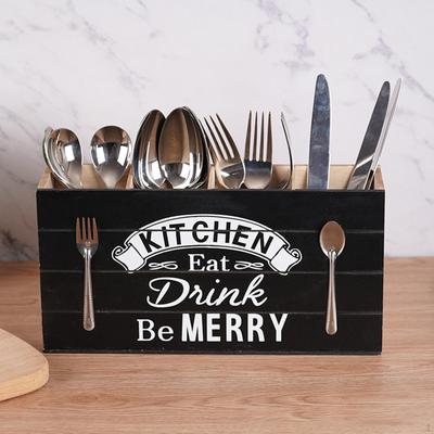 Desktop Kitchen Cutlery Holder Organize Forks, , Spoons and Fork Storage Box Vintage Style for