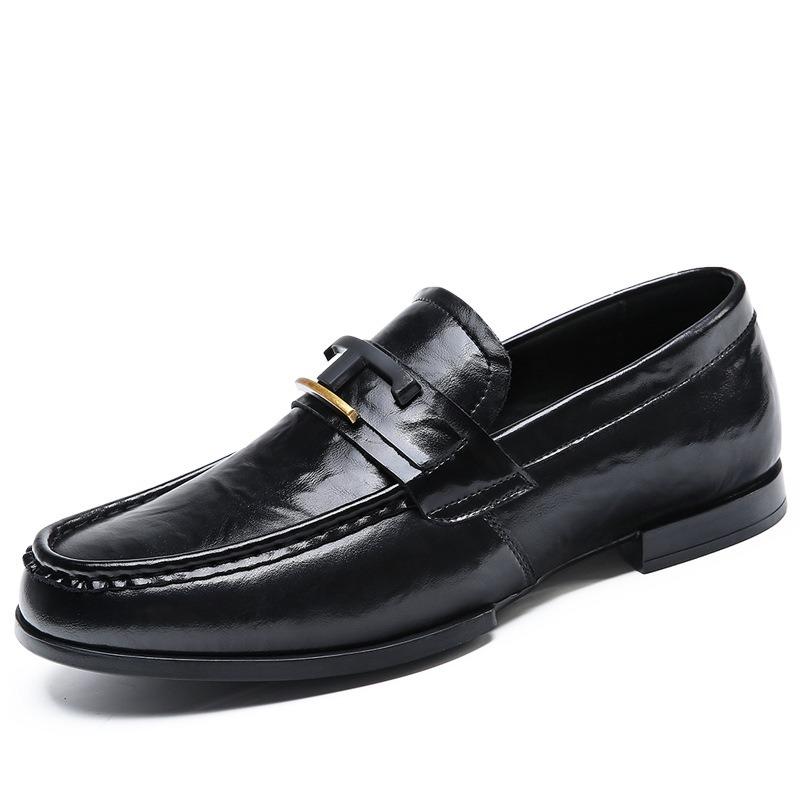 Men's Shoes Autumn Breathable New Leather Beanie Shoes British Business Dress Men's Casual Leather Shoes