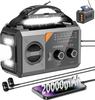 [METI Certified, 20,000mAh Large Capacity] Solar-Powered Hand-Crank Radio with AMFM Compatible, Type-C Charging, Smartphone Charging, Bluetooth 5.3,