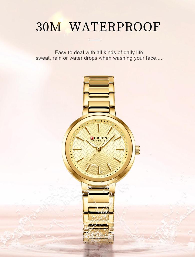CURREN 9109 Women's Waterproof Quartz Watch - Simple, Casual Design with Small Dial