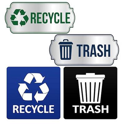 2025 Trend Wasserdicht Selbstklebend Für Müll Und Recycling Aufkleber Für Behälter, 4-teiliges Set Recyclingaufkleber Für Mülltonnen Abfall