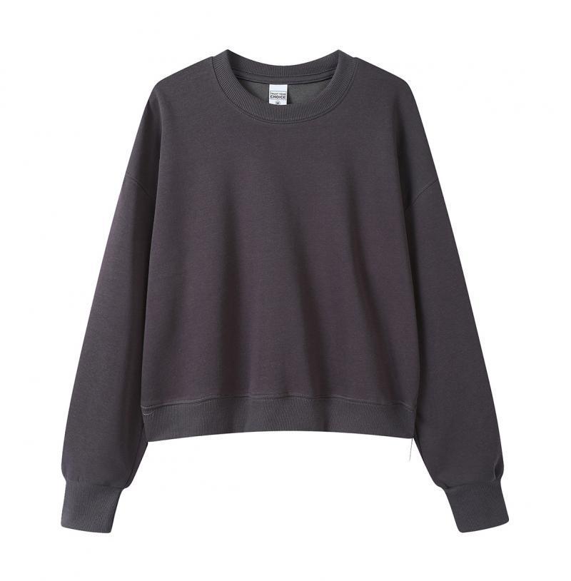 Silver Fox Velvet Women's 450g Heavyweight Hooded Sweatshirt - Short, Trendy Drop Shoulder Pullover for Autumn/Winter