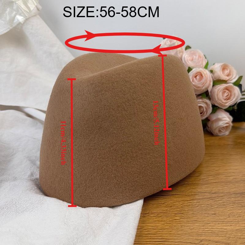Autumn Winter Women'S Hard Top Beret Hat Wool Felt Fashion Retro Fascinating Hostess Formal Designer Cap Keep Warm Pillbox Hat