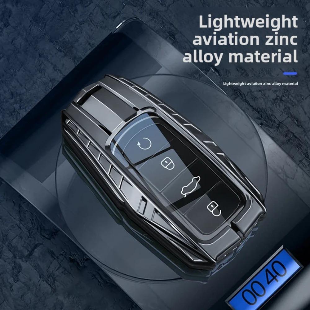 Car Zinc Alloy Silicone Key Case Cover Holder for Chery Tigo 7 8 Pro Max Omoda C5 Tigo 7 8 Plus Arrizo 5 Plus Key Protective Bag
