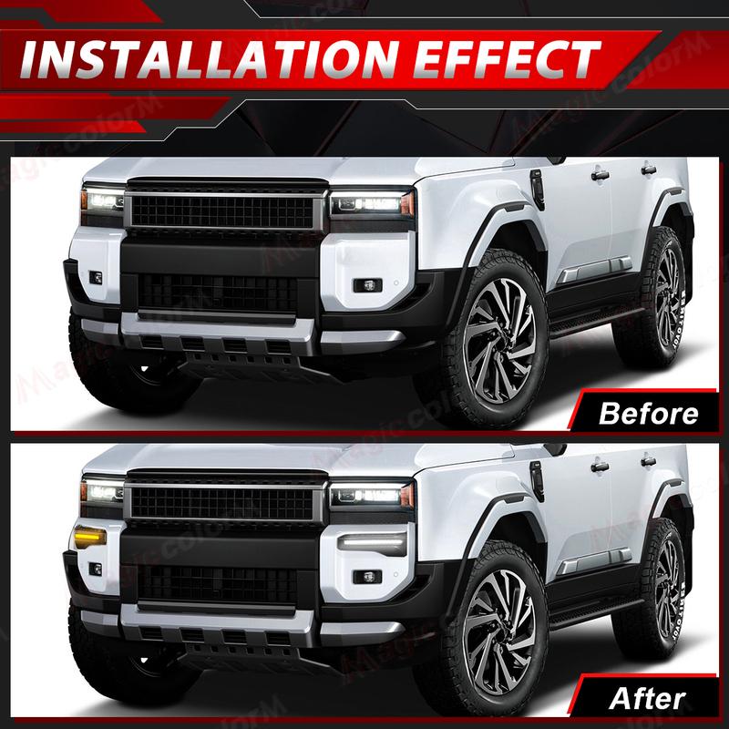 3-colors DRL For Toyota Land Cruiser 250 Prado LC250 2024 2025 Daytime Running Light Turn Signal Lamp Driving Light