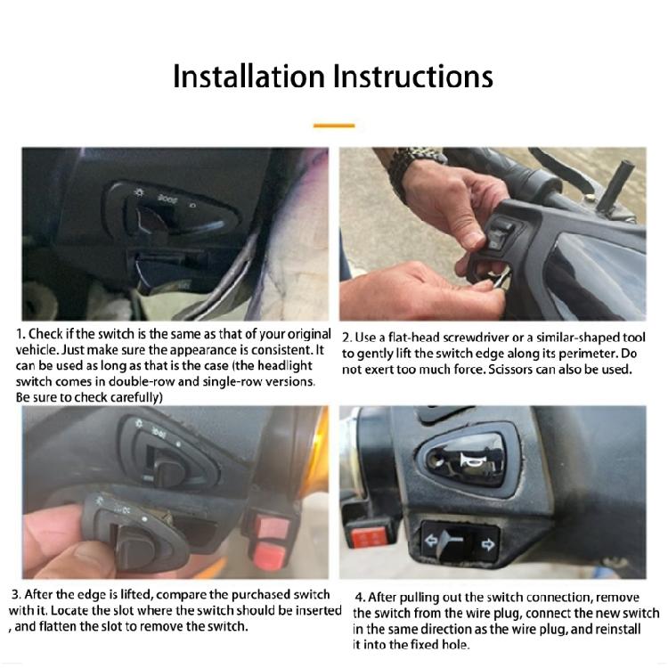 Motorcycle Electrical Switches Module Scooter Handlebar Switches Cluster Simple Installation for Headlight Turn Signal Horn