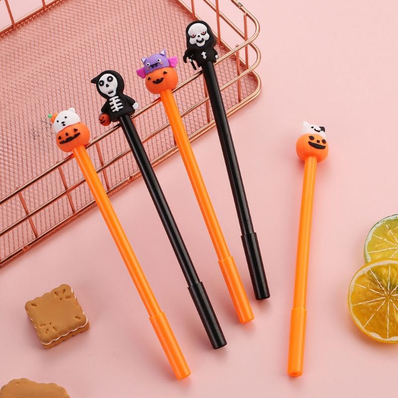 5Pcs Halloween Cartoon Gel Pen, 0.5MM Needle Tip, Quick Drying, Write Smoothly for Student Adult Noting Journaling