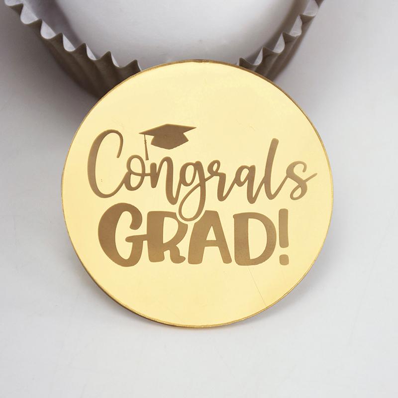 10Pcs Congrat Bachelor Hat Cupcake Toppers Acrylic Cake Topper Graduate Party Graduation Cake Decorating Supplies Class of 2024