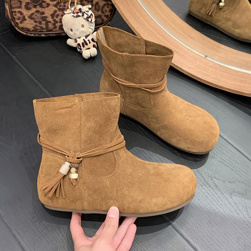 Mode Luxus 2025 Winterschuhe Damenstiefel Lässige Leichte Stiefeletten Übergröße Bequem Weiche Sohle Flats Damen Botas De Mujer