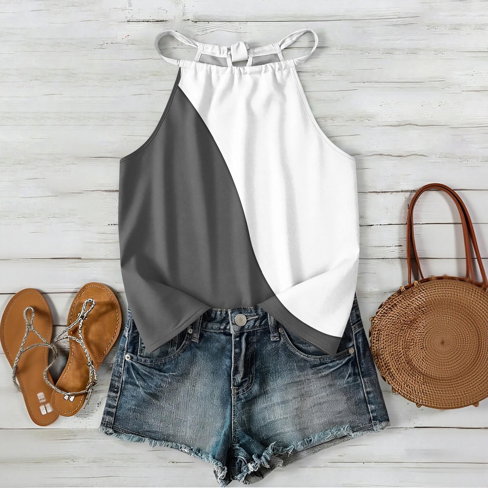 

Women Geometric Print Bohemian Style Sleeveless Neck Tank Top Loose Fit Summer Blouse for Outdoor and Daily Wear M