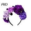 3D Flower Hairband Flowers Hair Hoop, Halloween Party Headband, Simulated Stable Rose Headband for Vacation Dance Accessories Gift Long-lasting