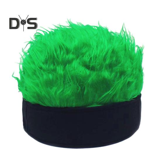 Novelty Fake Hair Visor Hat for Men Adjustable Spiked Wig Hat with Peaked Short Hair Street Hip Hop Hat for Festivals Parties
