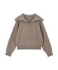 RENEJ Wool Wide Ribbed Half Zip-Up
