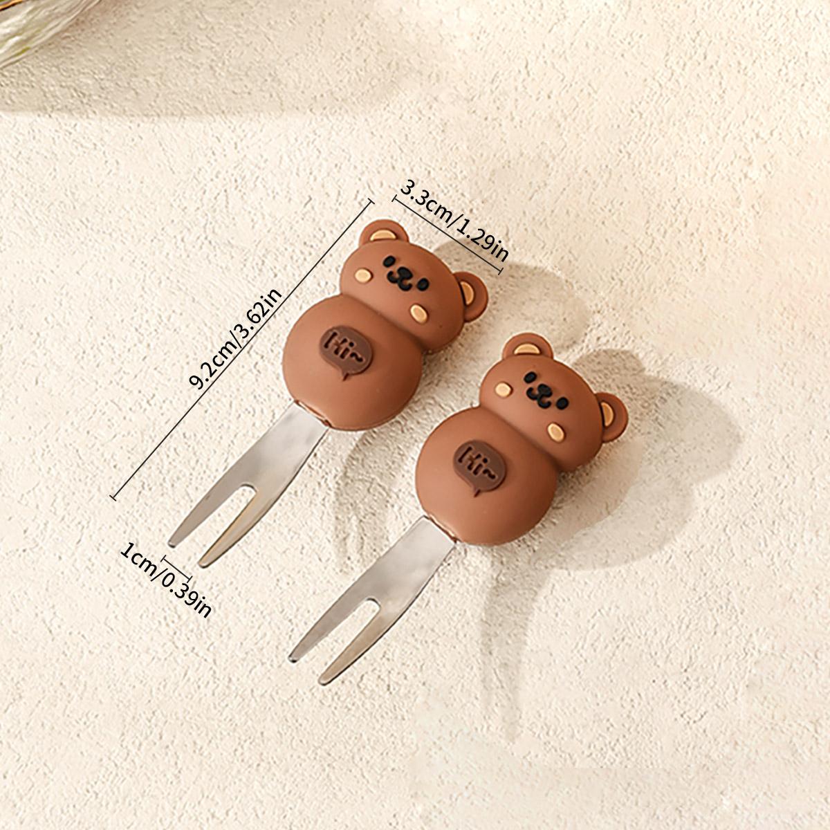 

2/4pcs Reusable Mini Dessert Fruit Forks Cartoon Animals 304 Stainless Steel Children Dinner Forks Lunch Box Accessories Cutlery