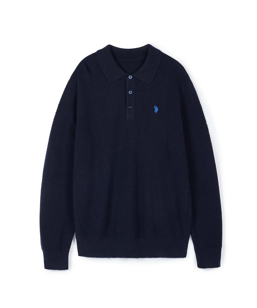 USPOLOASSN Merino Wool Collar Knit_Dark Navy
