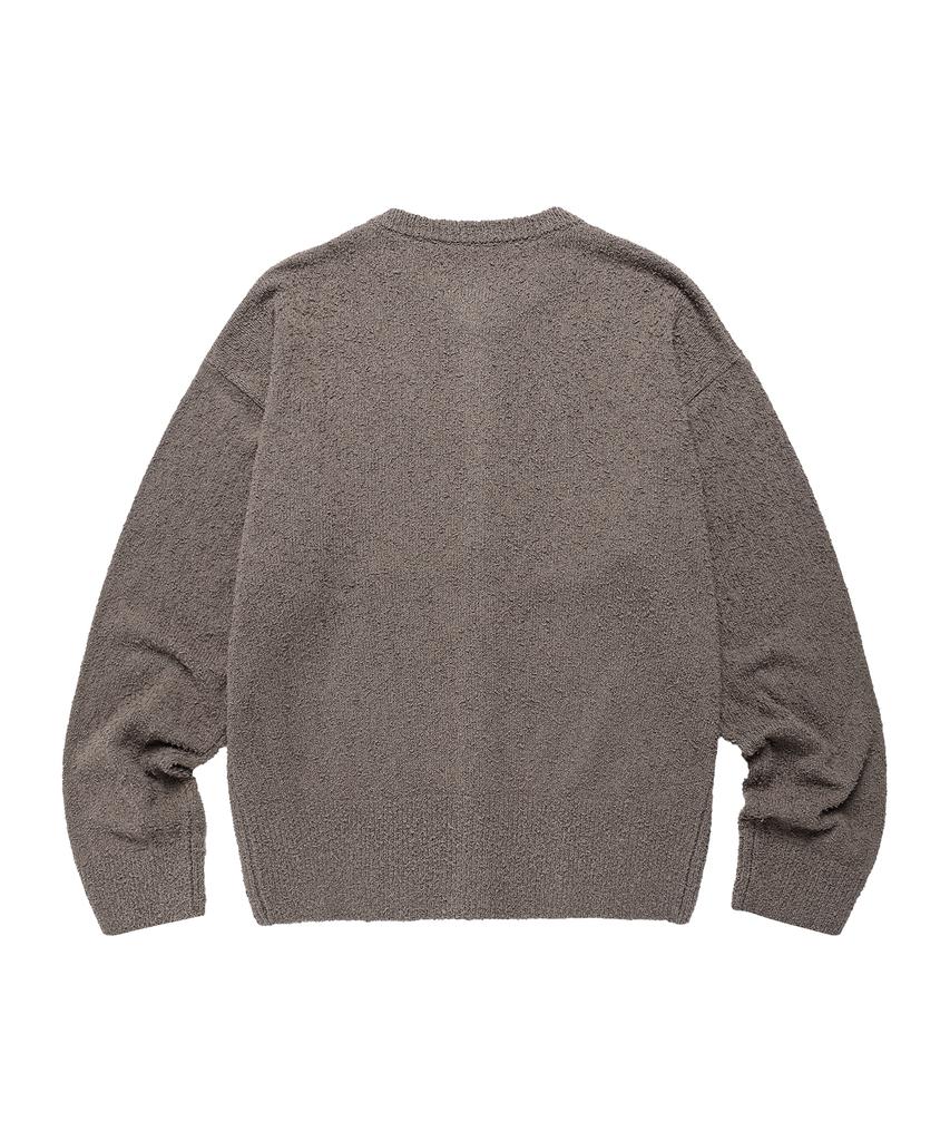 Thevinylhouse Round Neck Cardigan Brown