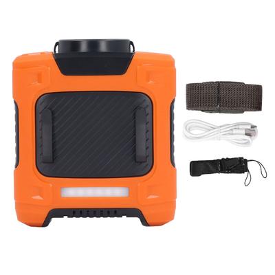 Waist Fan with Lanyard Orange 10000mAh 3 Speeds LED Light Neck Fan Portable Clip Fan for Outdoor