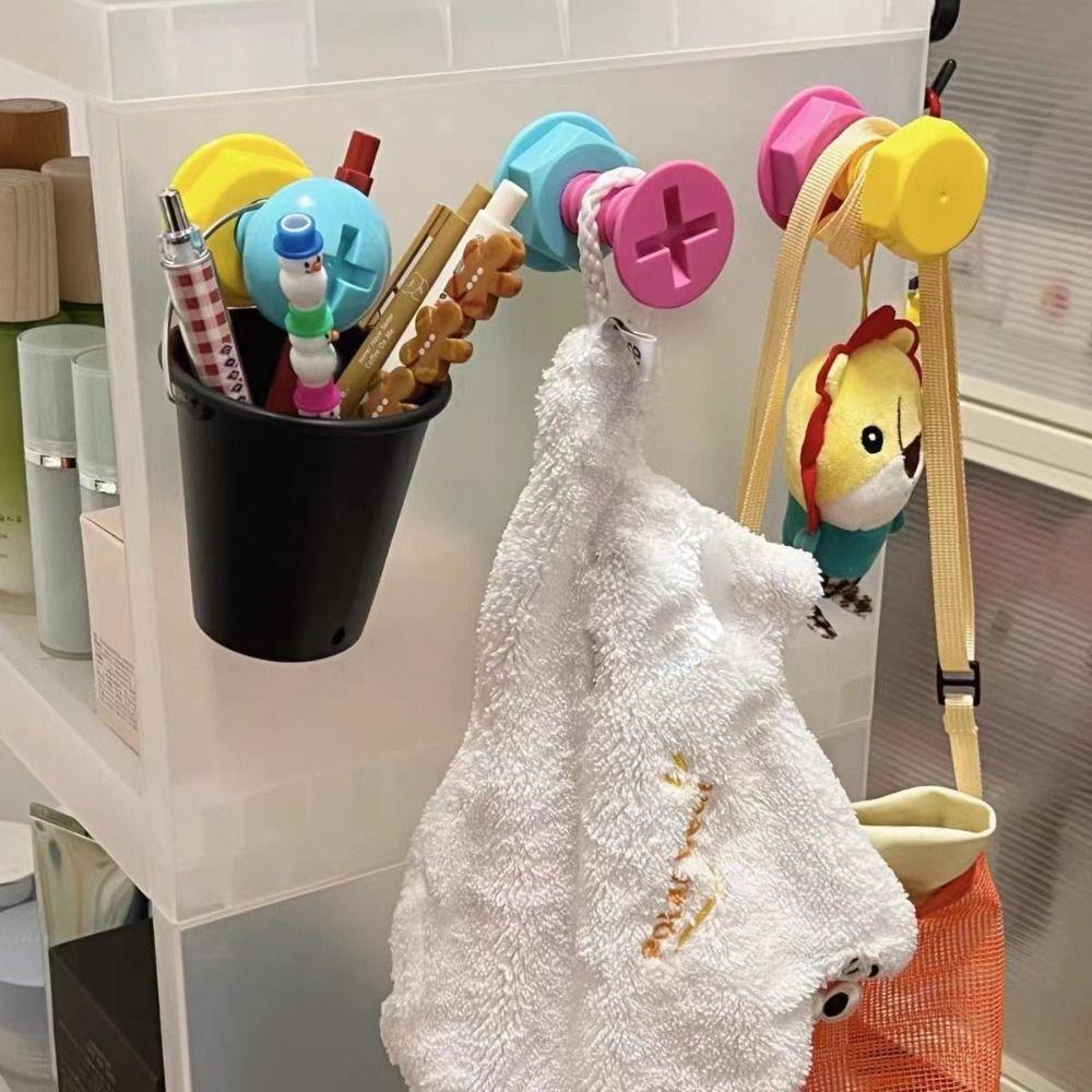 Candy Color Screw Hook Self-adhesive Decorative Hooks New Wall Hook