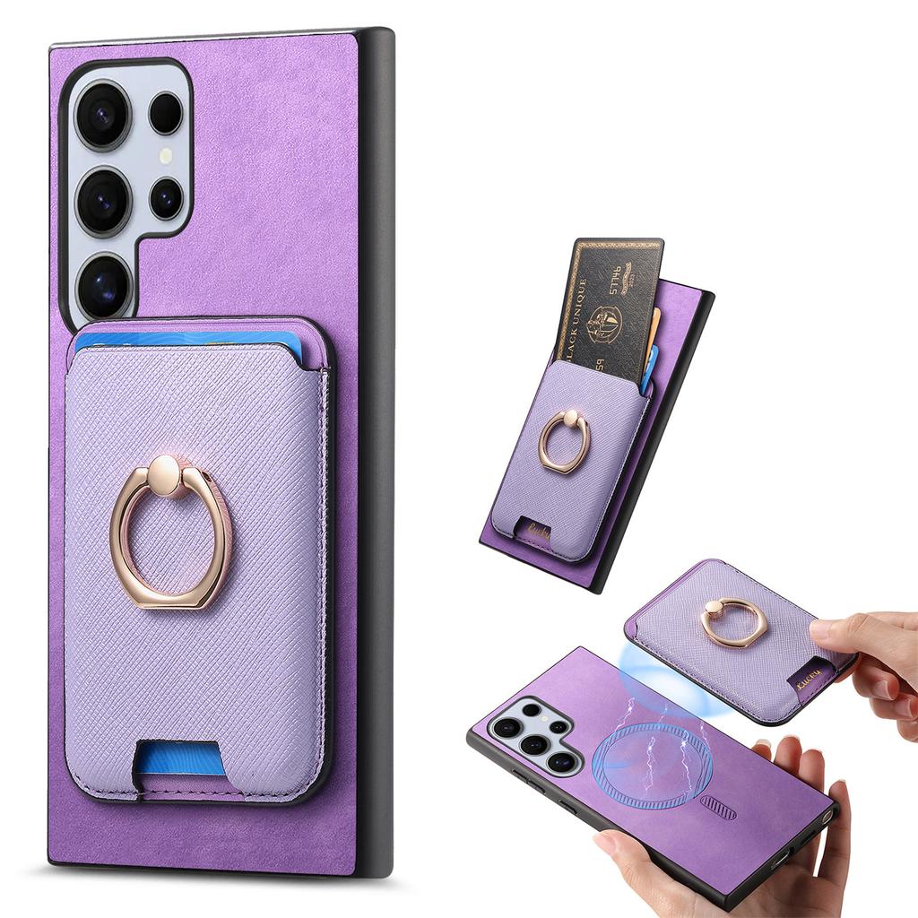 2 in 1 Detachable Cards Solt Wallet Leather Ring Holder Case For Samsung Galaxy S25 Ultra S24 FE S23 Plus A16 A55 A15 A56 Cover