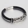 Trendy Men Jewelry Genuine Leather Bracelets Men Stainless Steel Grain Clasp Charm Rope Bracelets&Bangles Male Jewerly
