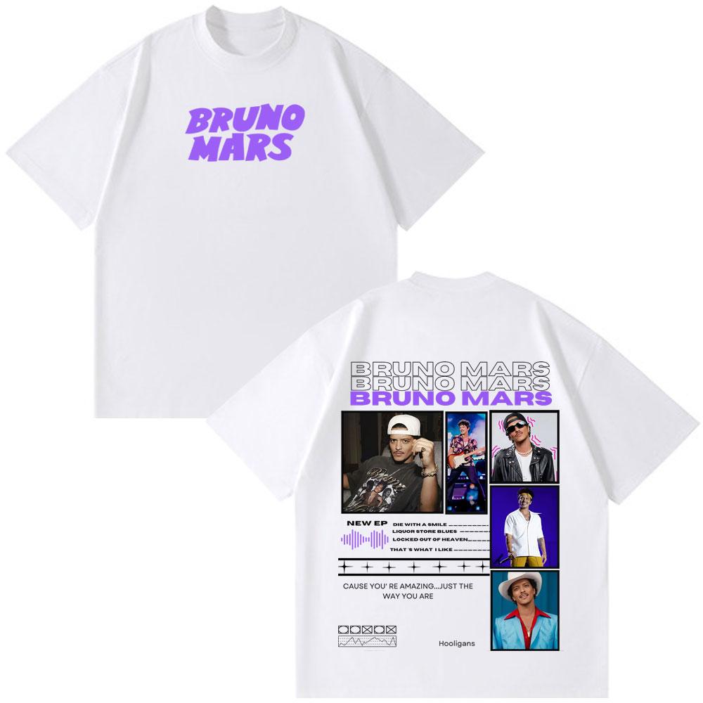 Rapper Bruno Mars Album 2026 Tour Print Tshirt Man Woman Fashion Luxury Tshirt Short Sleeve pure Cotton Casual Aesthetics Tees