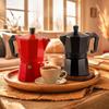 Aluminium Moka Pot Klassieke Koffiezetter voor op het Fornuis Herbruikbaar Filter Espresso Koffiezetter met Anti-brandgreep Ontwerp Keuken Gebruik
