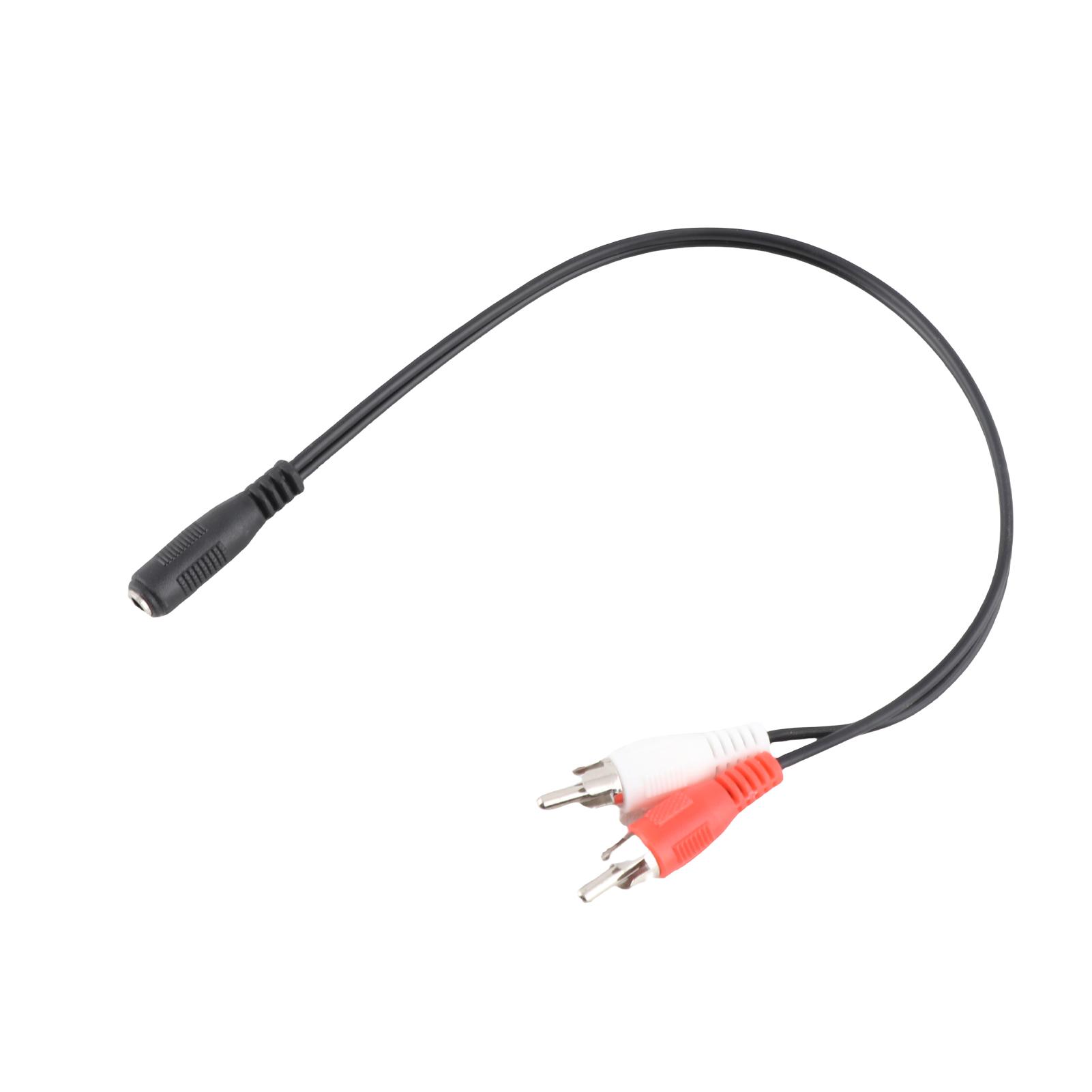 

0.25 Meter Audio Cable 3.5mm Female to 2 Male Stereo Adapter Y Cable for HDTV Headphone Amplifier чёрный