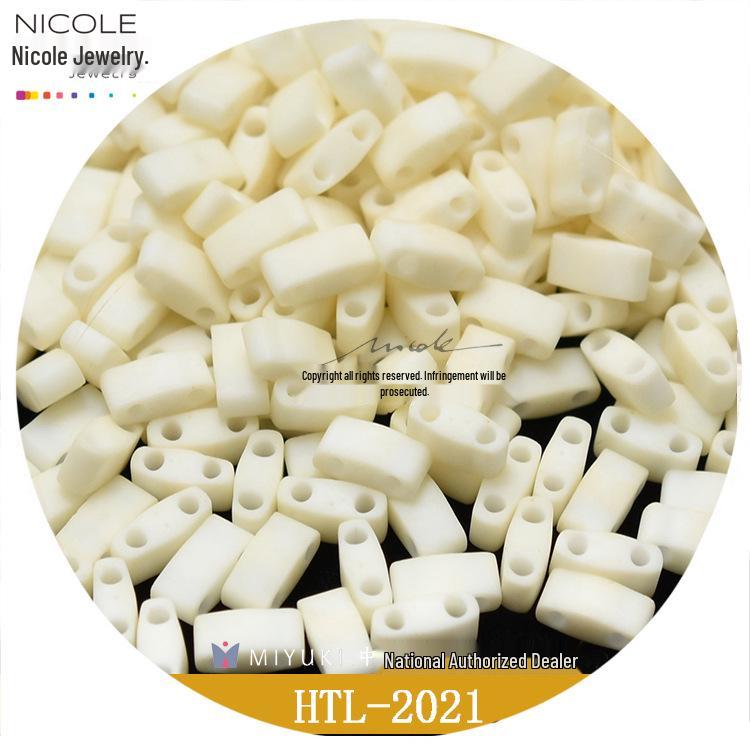 Miyuki Matná Série Half Tila Korálky 5x2.3x1.9mm, Balení 10g (DIY Korálkování)