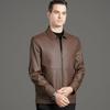Soft Leather Jacket for Men In Autumn and Winter Plus Velvet Lapel Leather Jacket for Men Middle-aged and Elderly Dad Sheepskin Jacket