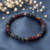 New Jewelry Bracelet, Round Bead Natural Stone Bracelet, Crystal Garnet, Black Beaded Bracelet.