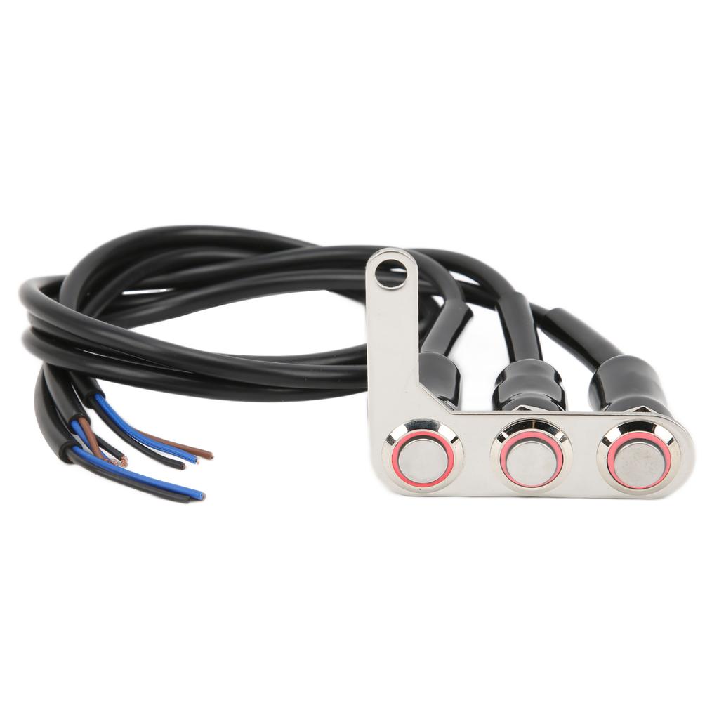 Motorcycle Handlebar Switch LED Stainless Steel Waterproof for Horn Headlight Spot LampRight