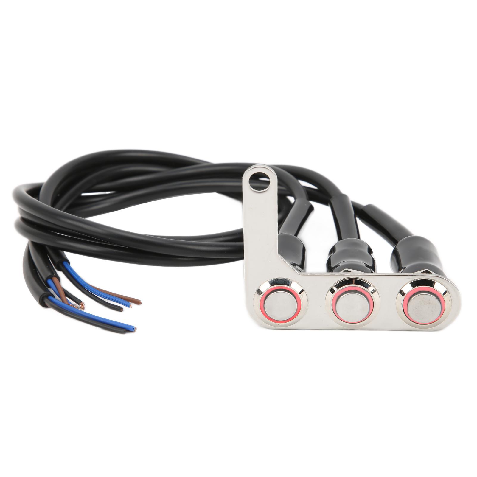 

Motorcycle Handlebar Switch LED Stainless Steel Waterproof for Horn Headlight Spot LampRight